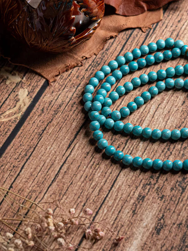 Blue Turquoise Feroza Stone Tasbih ( 8mm )